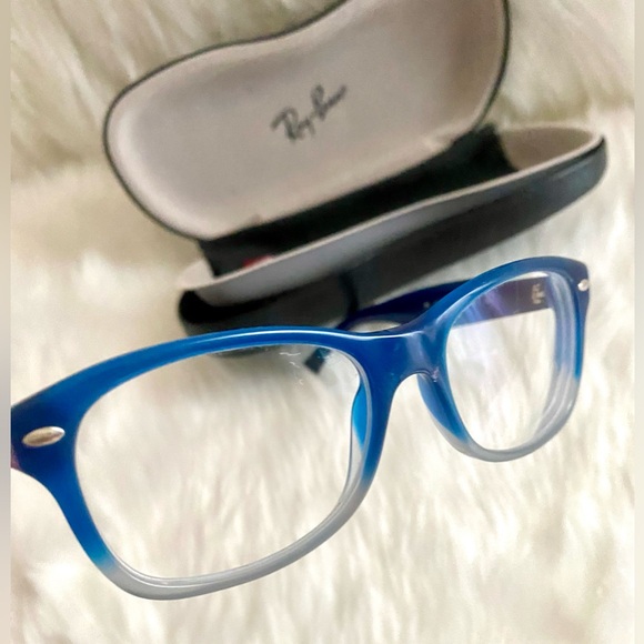 ✨RAY BAN✨ Classic Blue on Grey Gradient Square Full Rim Eyeglasses Frames - Picture 4 of 7
